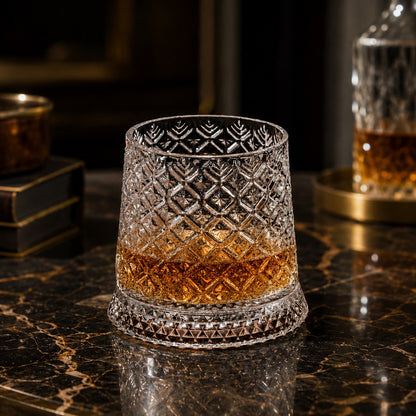 ArtZ® Tokyo Crystal Spinning Whiskey Glass and Base