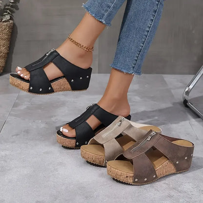 Velina™ – Orthopädische Keilsandalen mit offener Zehenpartie