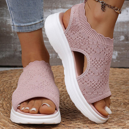 OrthaCloud™ – Atmungsaktive Strick-Plateausandalen für Damen