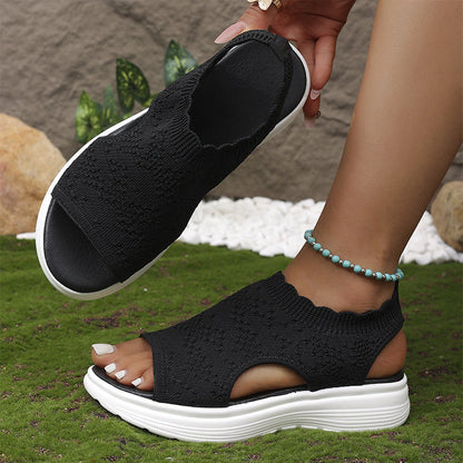 OrthaCloud™ – Atmungsaktive Strick-Plateausandalen für Damen